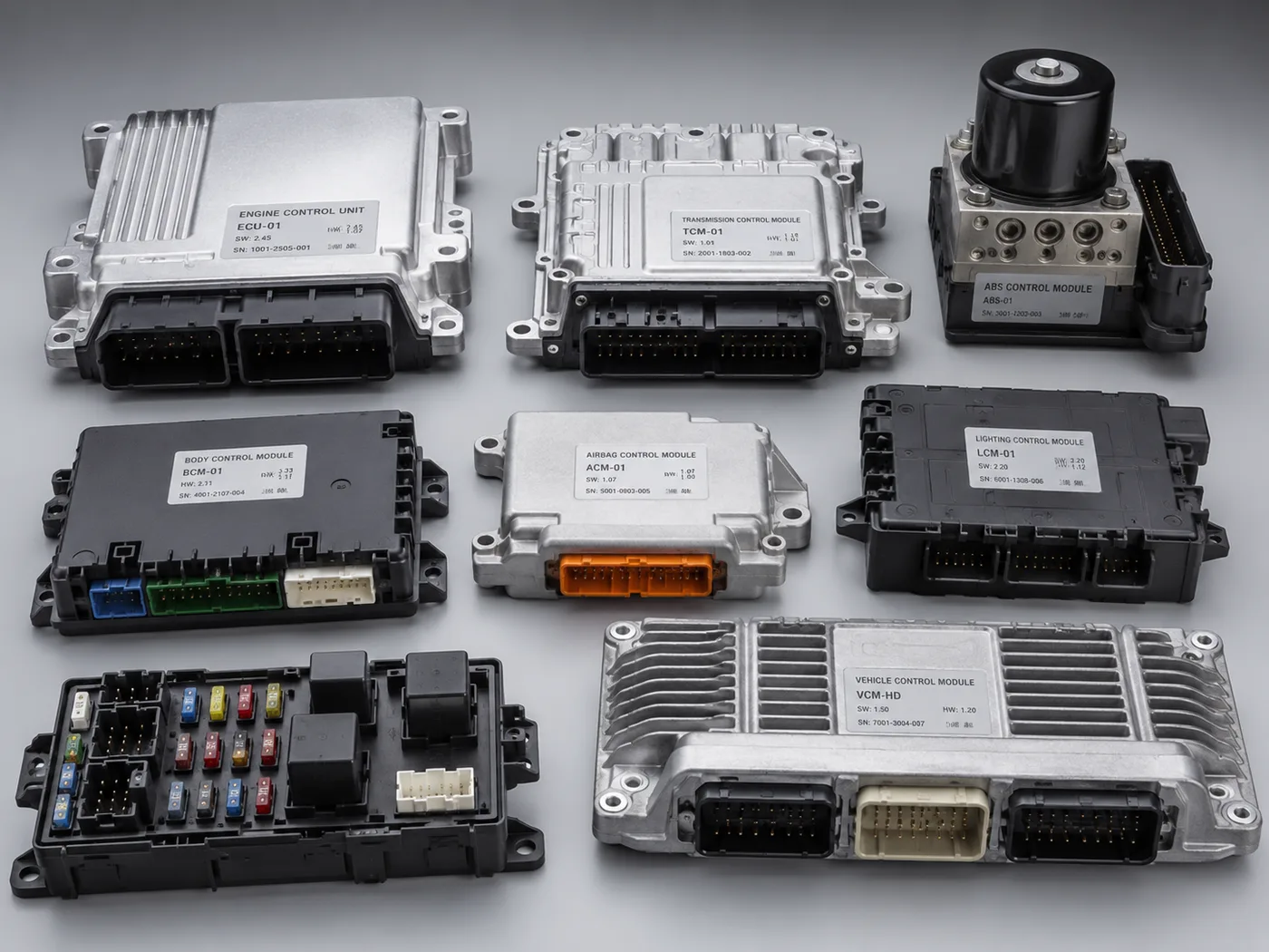 Car ECU, TCM, ABS and BCM control modules