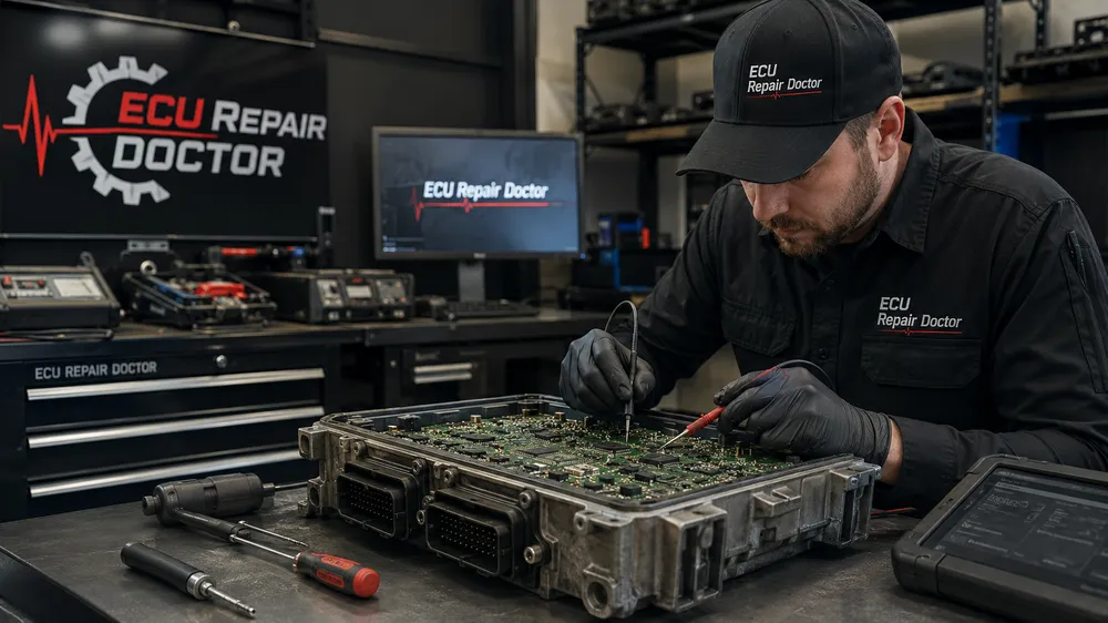 Component rework on an opened ECU circuit board