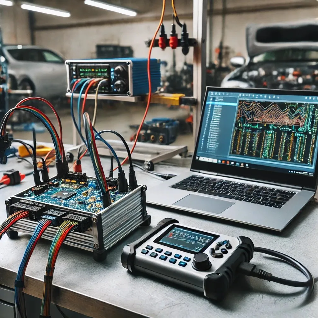 ECU bench flashing setup for file service
